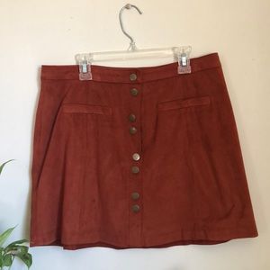 Velvet Burnt Orange Skirt
